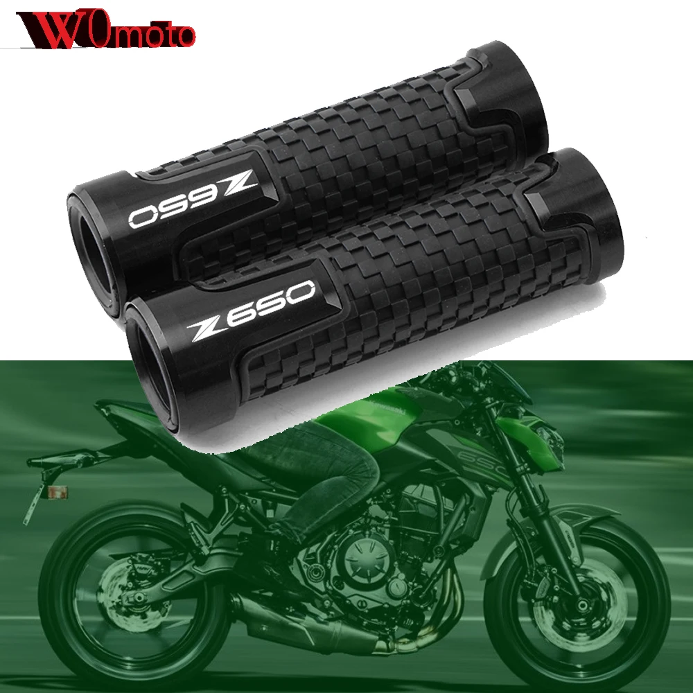 

Z 650 For KAWASAKI Z650 Z1000 Z900 ER6N/F Z250 ZX6R 22mm 7/8" Universal Motorcycle CNC Aluminum Rubber Handlebar Grips Anti-slip