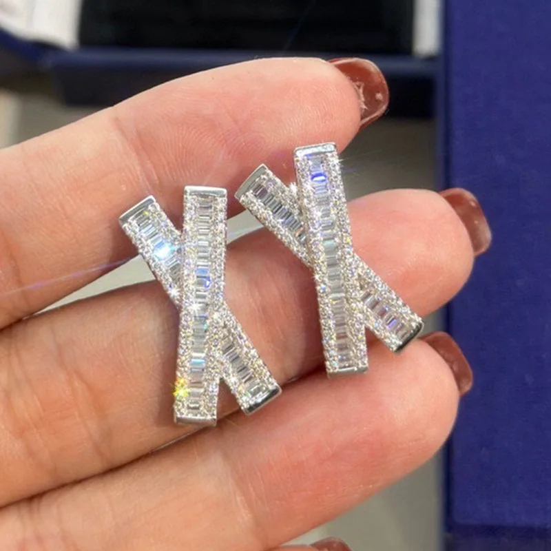 Серьги из стерлингового серебра 925 пробы с трапециевидными квадратными