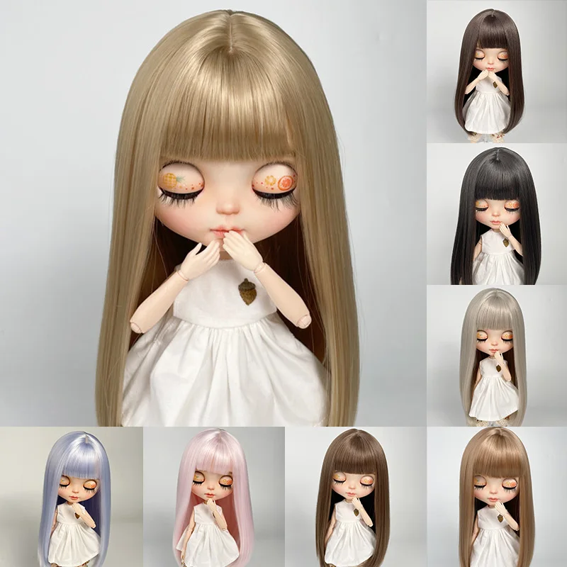 

Кукольный парик Qbaby BJD AMY, аксессуары для кукол, парики из мягкого шелка, длинные волосы, модные прямые волосы, серая челка