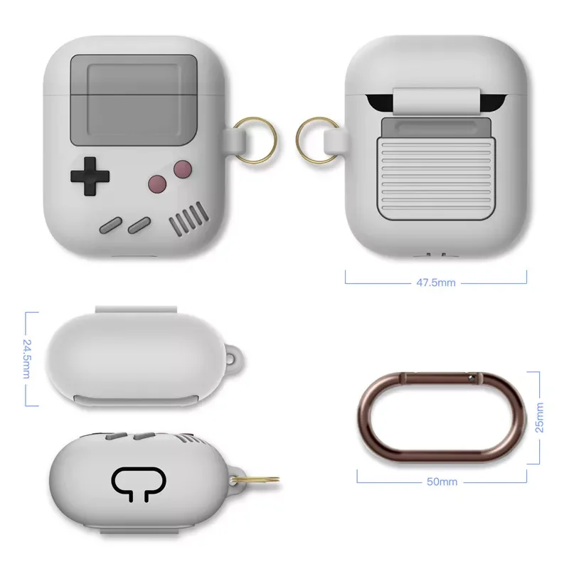 

2022 Fashion Classic Retro Game Console Wireless Bluetooth Earphone Case for Airpods 1 2 pro Cute 3D gameboy Silicon Headphone
