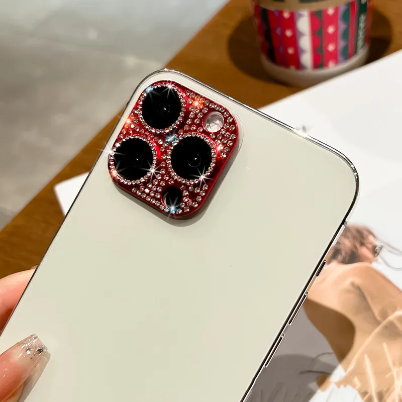 20pcs For iPhone 13 12 Pro Max Camera Lens Protector 3D Diamond Camera Metal Ring Glass for iPhone 11 12pro max 13min 13pro Lens