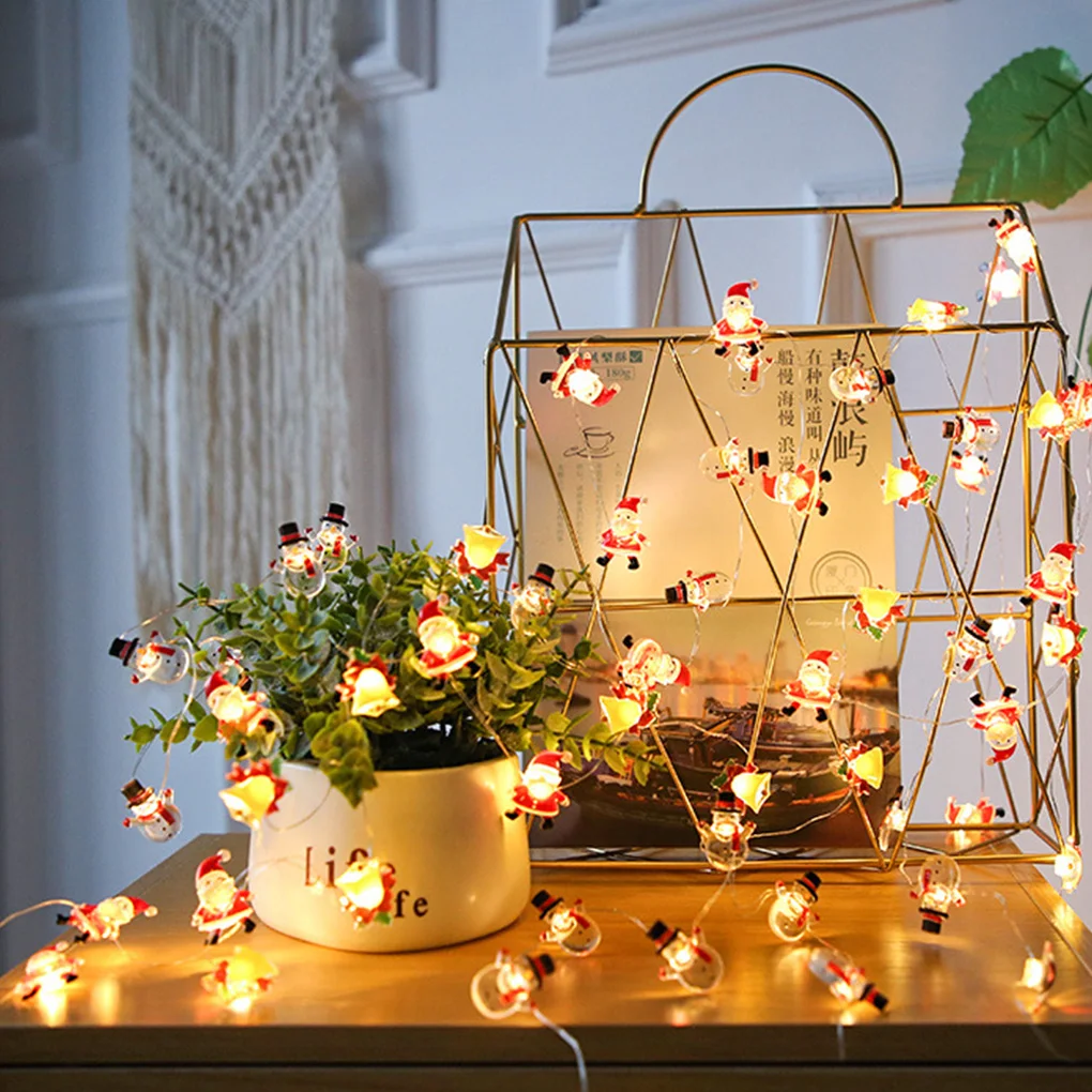 

2M Santa Claus Christmas Tree LED String Lights Garland Snowflakes Christmas Decoration for Home Fairy Light 2021 New Year Xmas