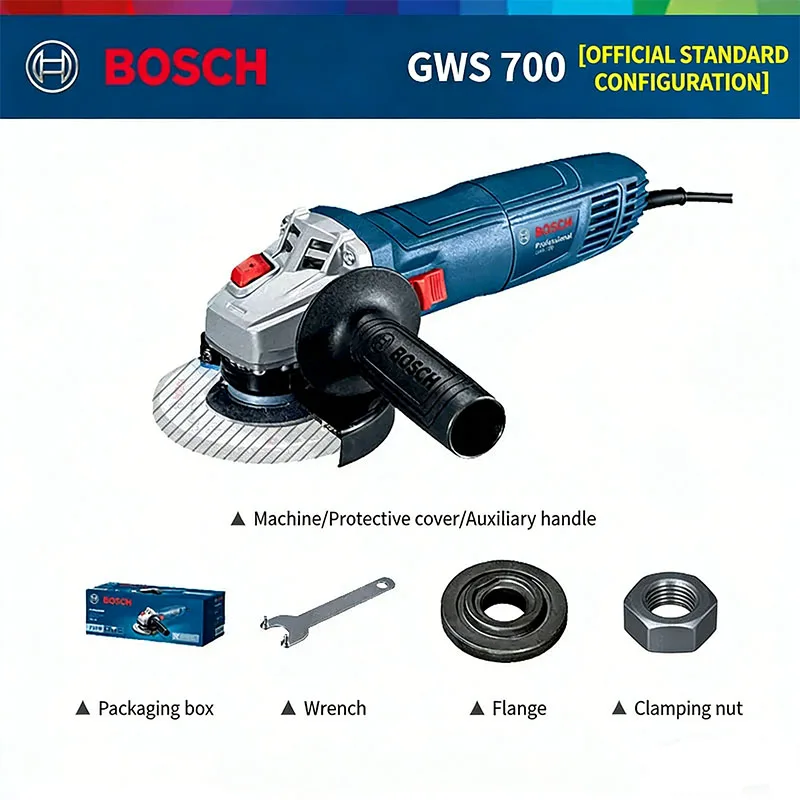 Фото Угловая шлифовальная машина Bosch GWS700: полировальная, шлифовальная и отрезная машина, компактная многофункциональная шлифовальная машина, бытовая ручная шлифовальная машина №5