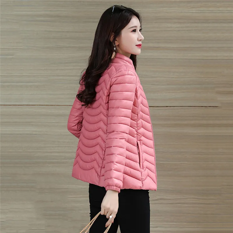 Winter Coat Women Pink Yellow L-4XL Plus Size Stand Collar 2020 Autumn New Korean Short Slim Down Cotton Jackets Feminina