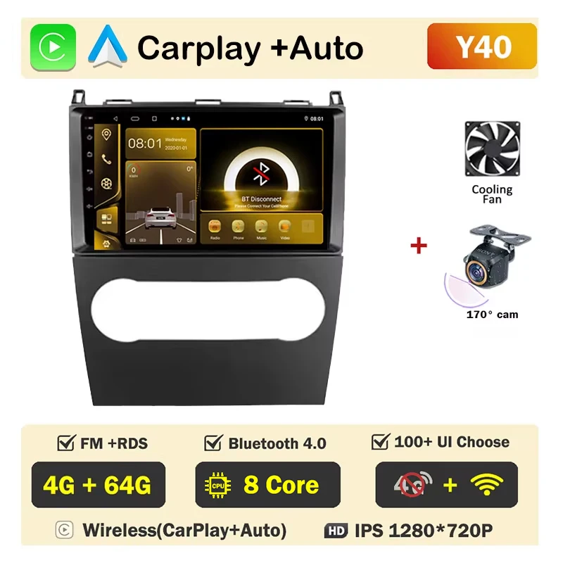 

Автомобильный радиоприемник carplay Android Auto Stereo для Mercedes-Benz B200 A-Class B-Class W169 A160 A180 A200 A220 2009-2012 GPS-навигация