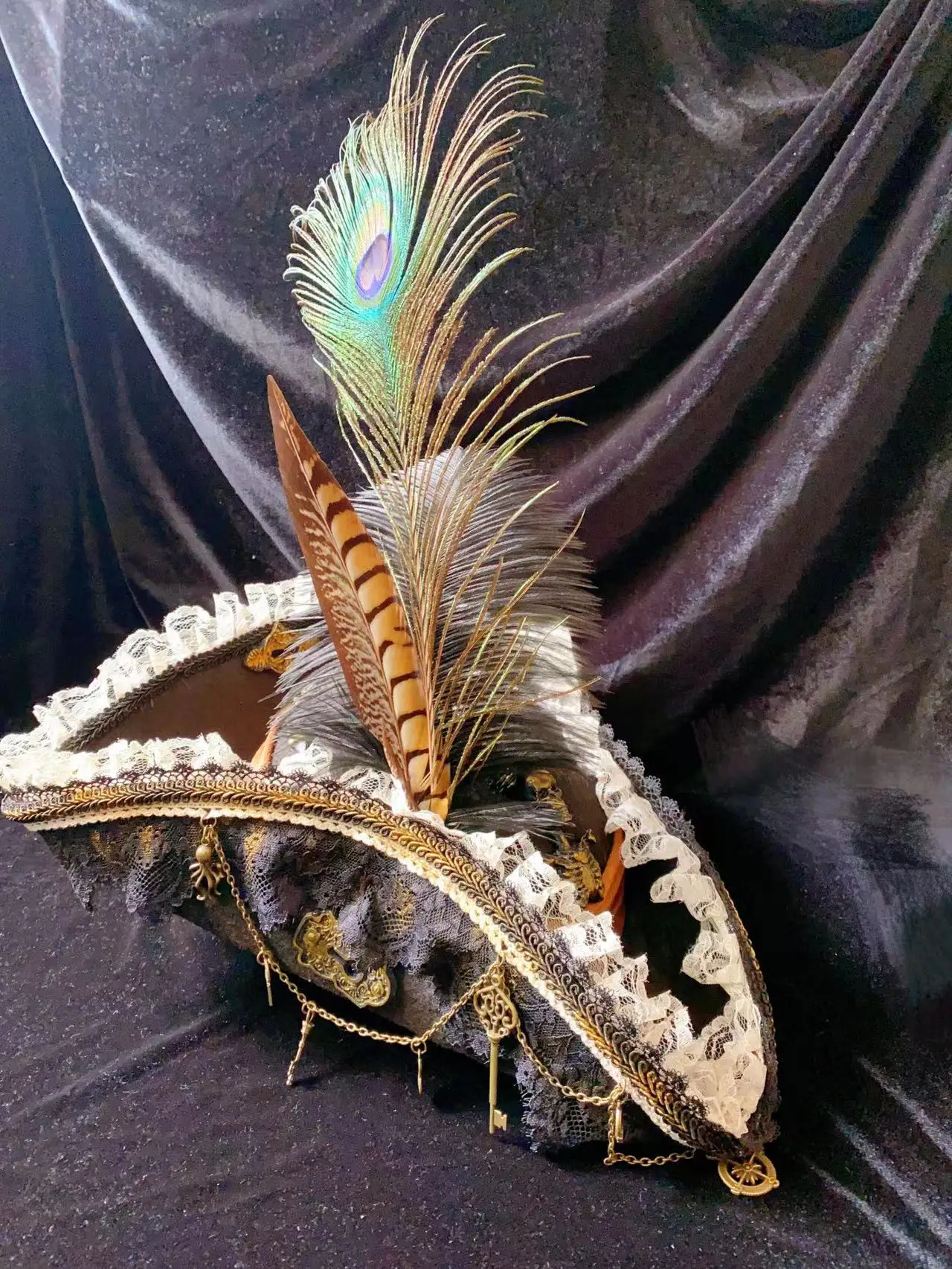 Пиратская шляпа и парики винтажная треугольная с черепом для косплея на Хэллоуин