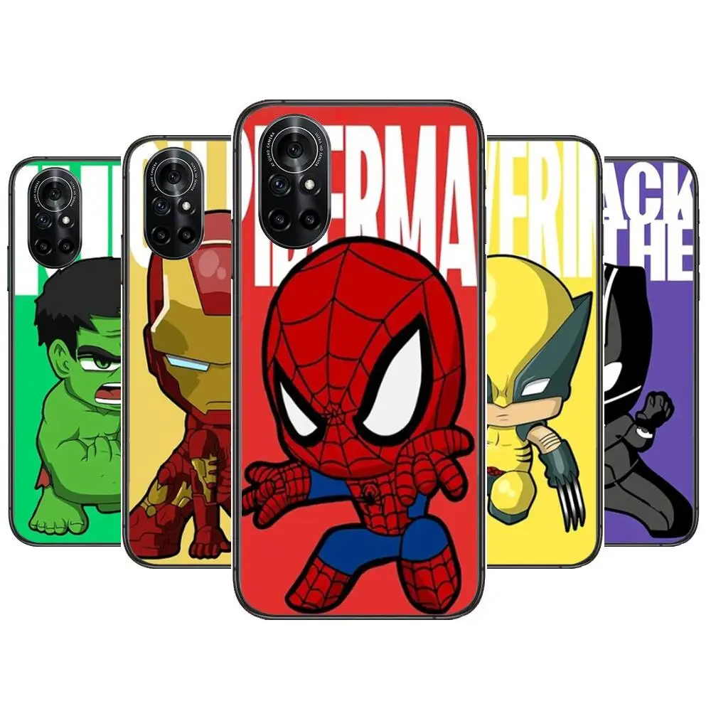 

Marvel Comics Clear Phone Case For Huawei Honor 20 10 9 8A 7 5T X Pro Lite 5G Black Etui Coque Hoesjes Comic Fash design