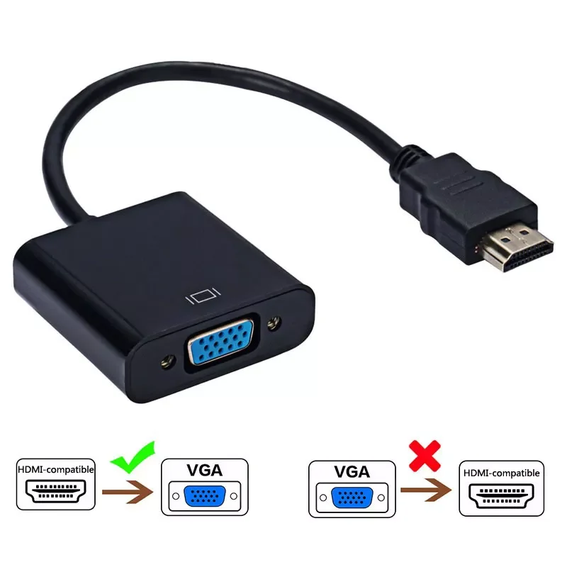 

NEW2022 Roreta HD 1080P Digital to Analog Converter Cable HDMI-compatible to VGA Adapter For PS4 PC Laptop TV Box to Projector D