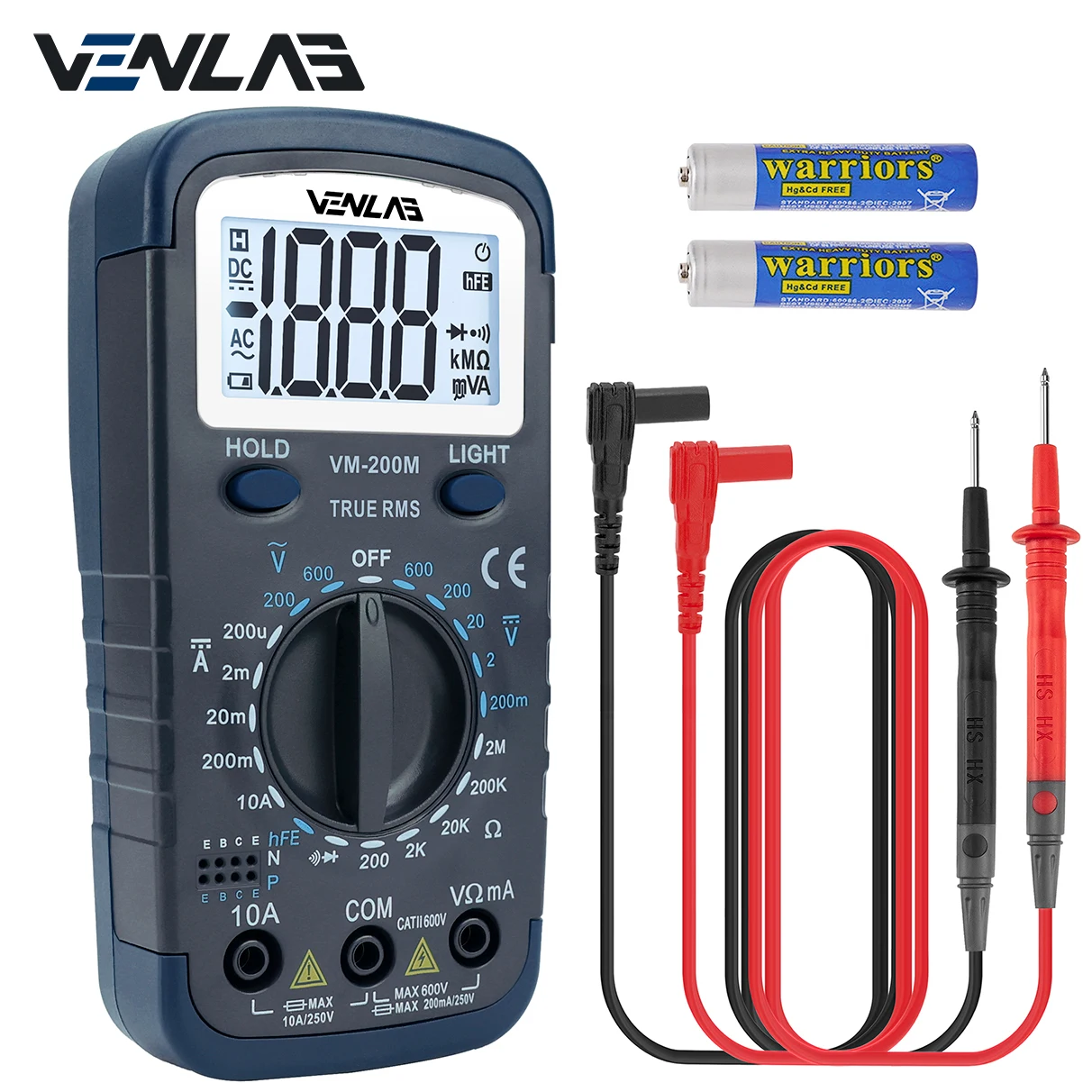 TRMS Large Digital Multimeter Auto Range Fast Accurately Measures Multimetro 1000V 10A AC DC Ohm Hz NCV Live Voltage Meter