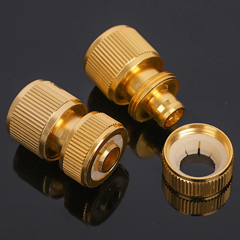 

Brass 1/2 Inch Quick Waterstop Connector Car Wash Water Gun Kit Garden Hose Garden Hose Connector Copper
