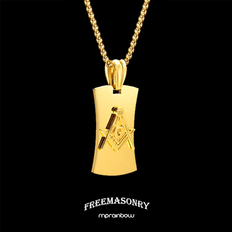 

Mason Men Necklace, Masonic Jewelry, Stainless Steel Tag Masonic Necklace Freemason Gift for Men Jewels