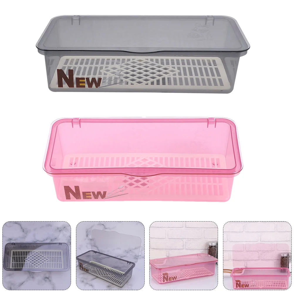 

3pcs Cutlery Storage Boxes Plastic Chopsticks Holders for Home (Assorted Color)