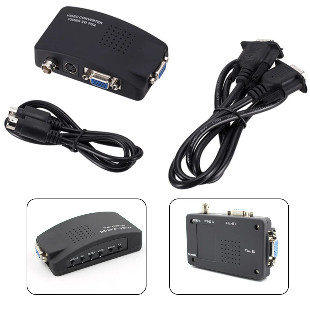 

Преобразователь VGA S-Video BNC-VGA с дополнительными 6 аксессуарами, преобразователь видеосигналов S-Video в VGA, сигналы VGA