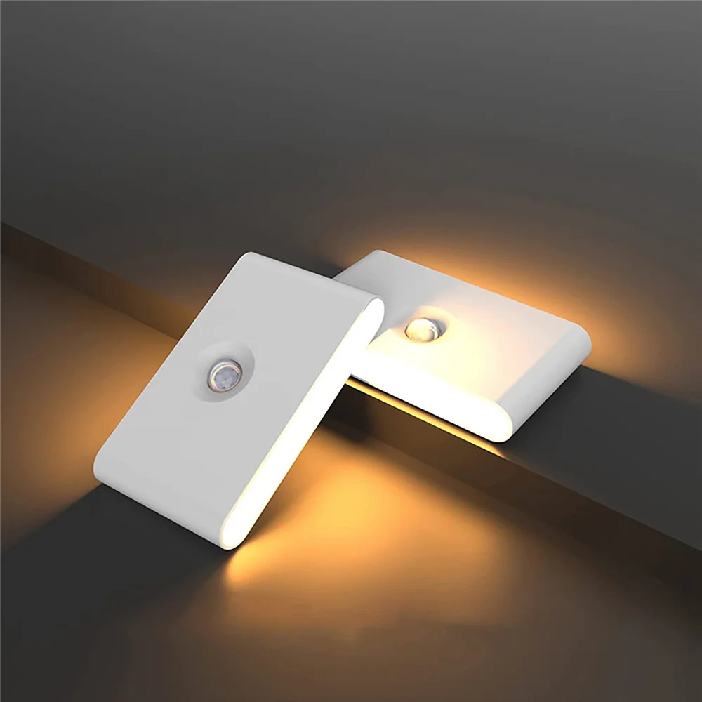 LED Night Light PIR Motion Sensor Type-C Rechargeable Night Lamp 3Mode Up Down Bedroom Hallway Bathroom Kitchen Stair Nightlight