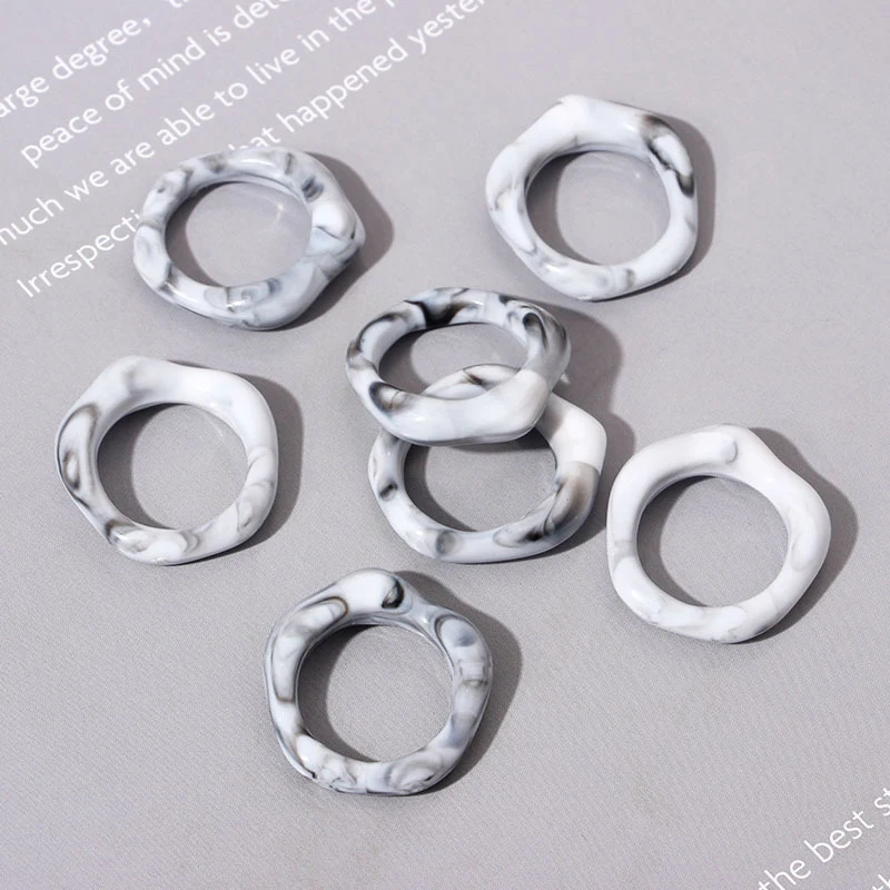 

1pc-Chic Simple Versatile Resin Ring for Women Unisex Ins Style Irregular Polygon Acrylic Ring Y2K Transparent Trendy Ring