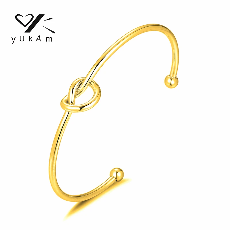 

YUKAM Knot Opening Bangles Fashion Simple Women's Bracelet Stainless Steel Gifts Luxury Designer 2023 New Trend Free Shipping