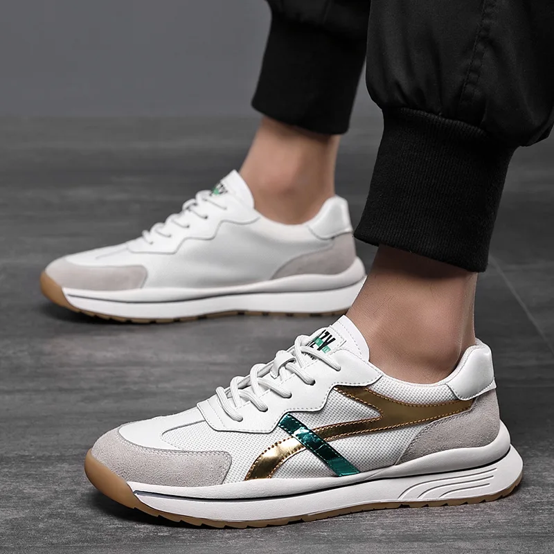 

Men's Shoes Popular Leather Hollow Mesh Korean Shoes Men's 2022 Spring New Casual Sports Shoes Men's Trendy Shoes