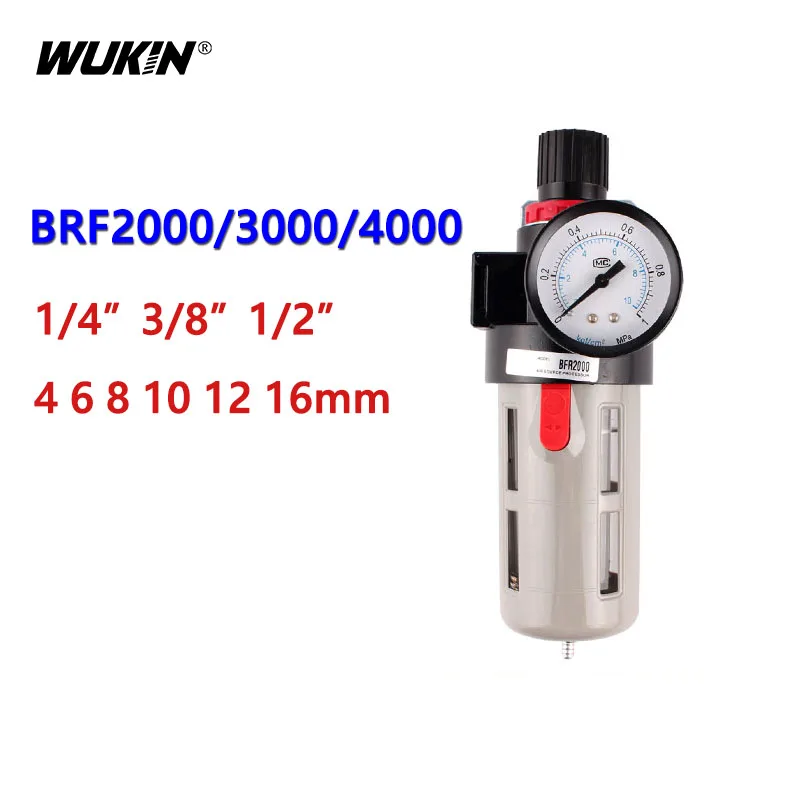 

Клапан регулирования давления фильтра BFR2000/3000/4000 1/4 3/8 1/2, 1 шт., Редукционный сепаратор масла и воды, регулятор, воздушные компрессоры насоса