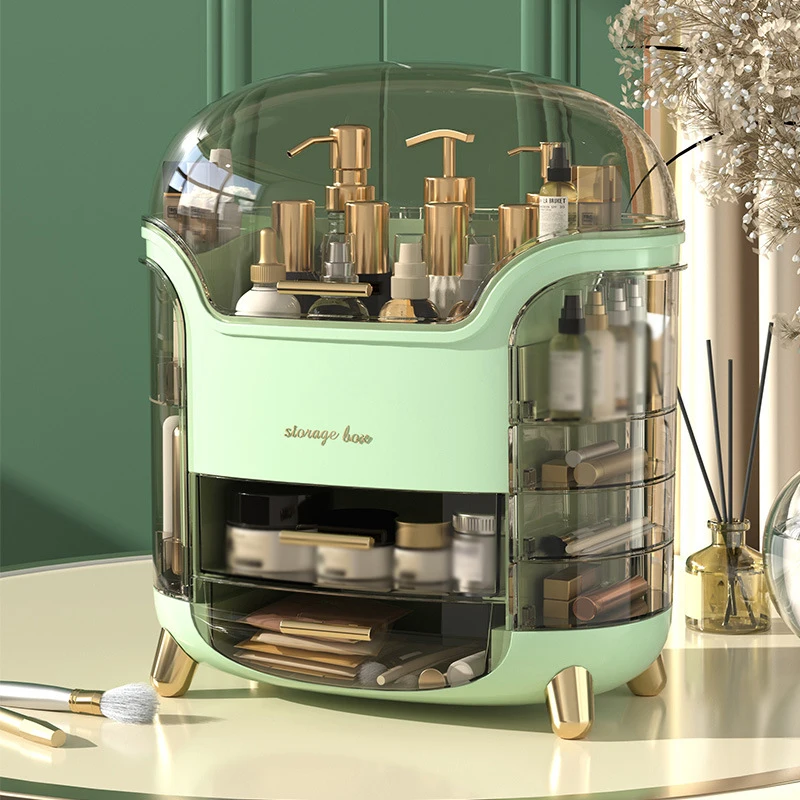

Luxury Large Capacity Cosmetics Storage Box Dust-proof Makeup Organizer For Cotton Pads Swabs Bathroom Jewelry Organizer New