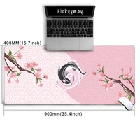 flower pink mouse pad sakura mousepad office 900x400 rubber keyboard art desk pad mat table mausepad home carpet locked edge