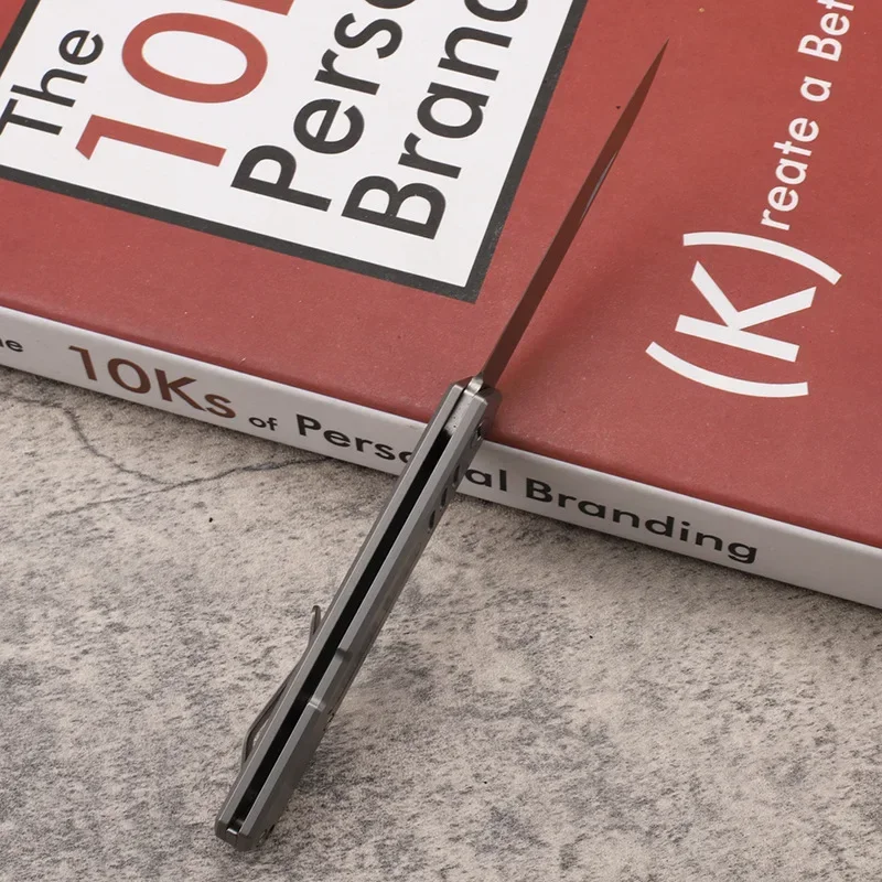 Складной нож 14C2 8N со стальным шарикоподшипником рукоятка из титанового сплава