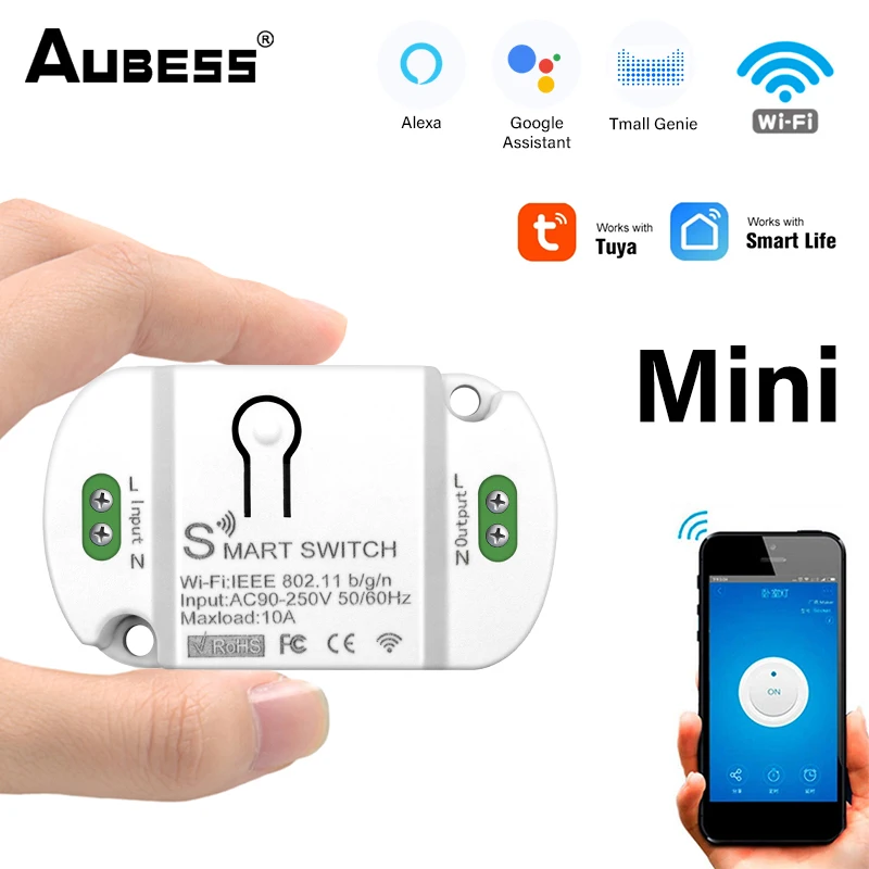 

New WiFi Smart Light Switch Universal Breaker Timer Smart Life APP Wireless Remote Control Works with Alexa Google Home