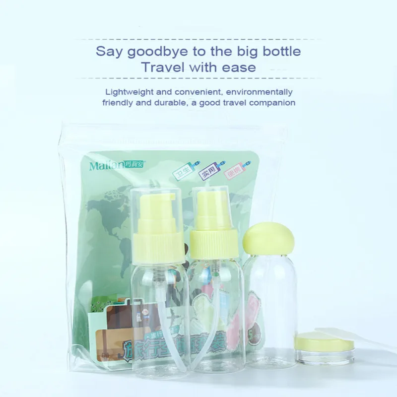 

5pcs/set Refillable Travel Bottles Set Package Cosmetics Bottles Plastic Pressing Spray Bottle Makeup Tools Kit For Travel