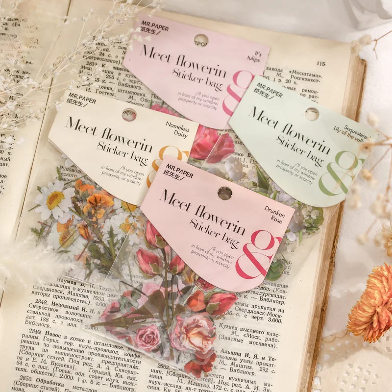 

40 шт., оригинальные наклейки в виде цветов
