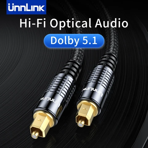 Цифровой оптический аудиокабель Unnlink HiFi 1 м, 2 м, коаксиальный кабель SPDIF для усилителей, Blu-Ray плеер, Xbox 360, звуковая панель, оптоволоконный кабель