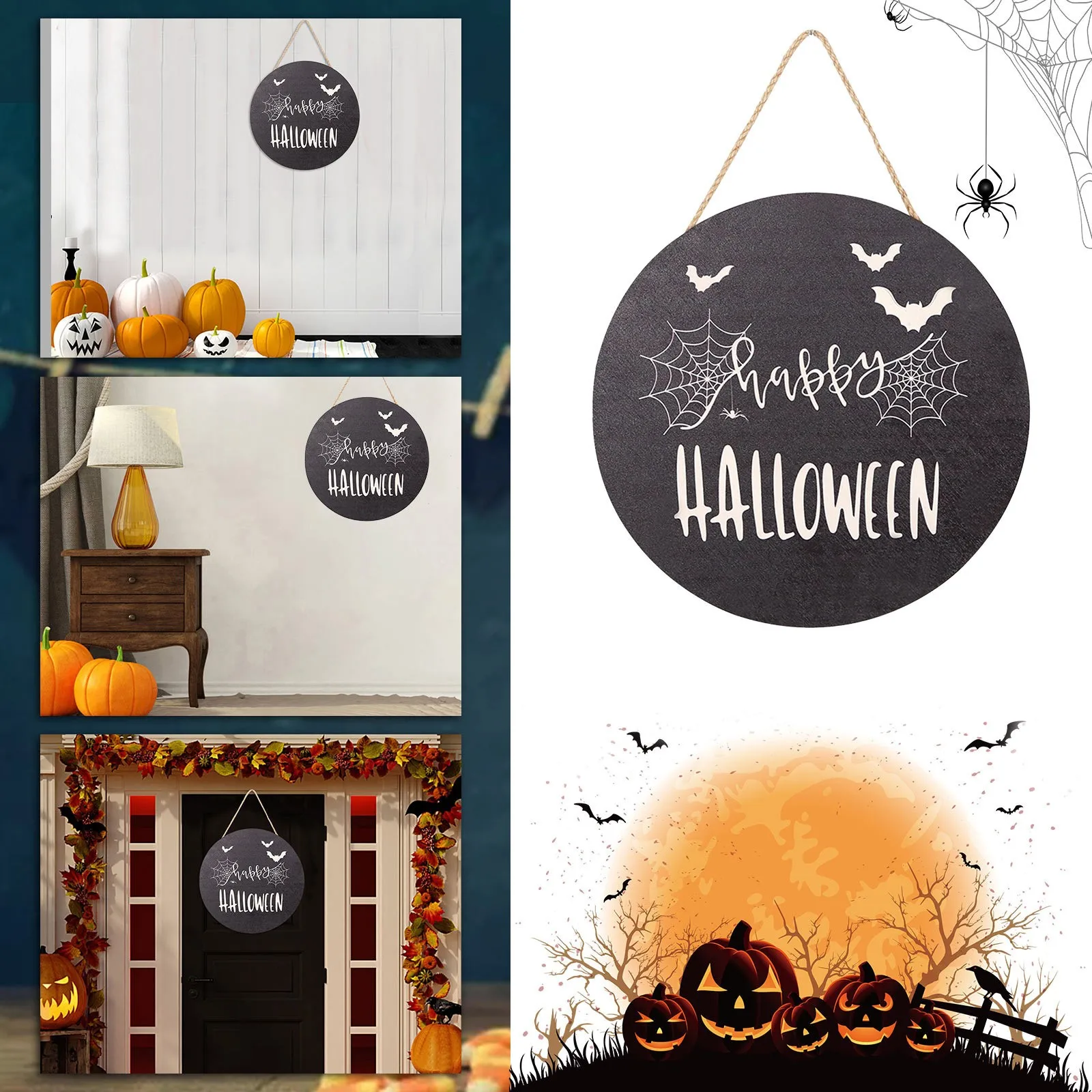 

Украшение на Хэллоуин, подвеска, деревянный значок, украшения для мини-дерева, снеговика, гирлянда для камина