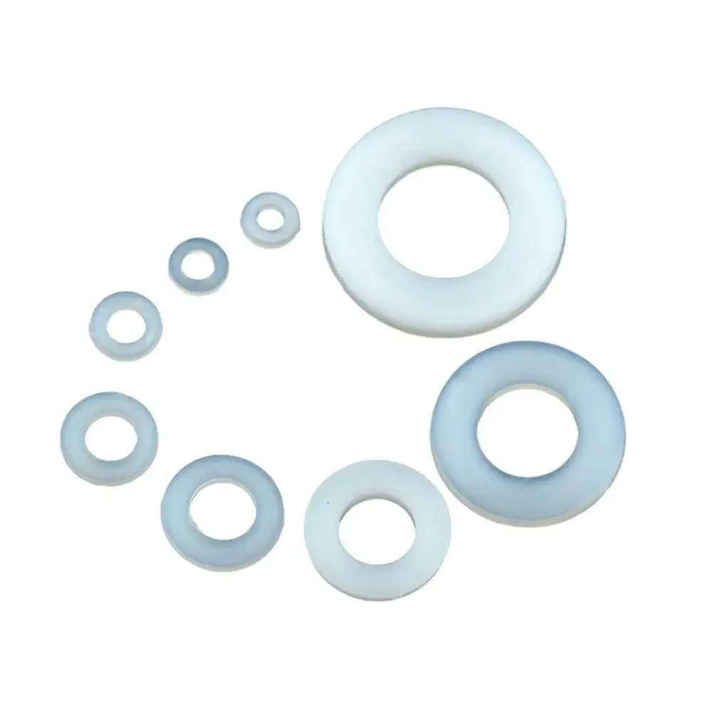 500 шт. M2 M2.5 -M3 -M4 M5 M6 M8 M10 белая пластиковая нейлоновая плоская шайба с плоской