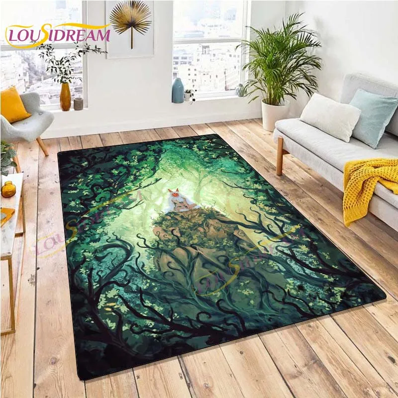 Ковер Princess Mononoke из японского аниме Nightwalker для гостиной с лесными духами и мультфильмов для детей.