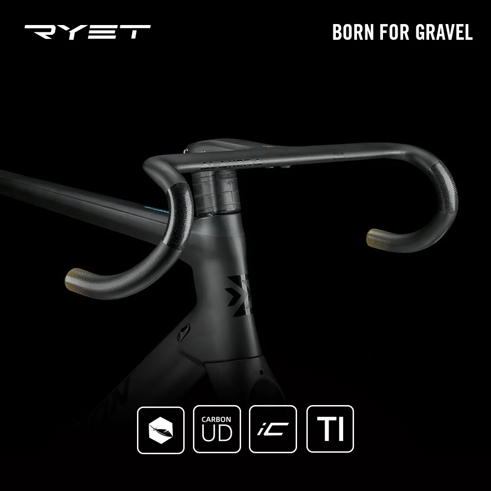 

RYET Carbon Road Integrated Handlebar 28.6/31.8mm Ultralight Gravel Handle bars With Bike Computer Holder Bike Cycling Parts