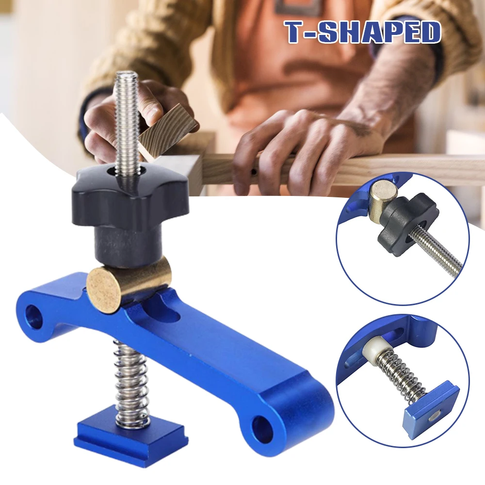 

HOT Woodworking Chute Clamp Pressing Plate Block T-shaped Track Slider Fixture T-Track Mini Hold Down Clamp Kit