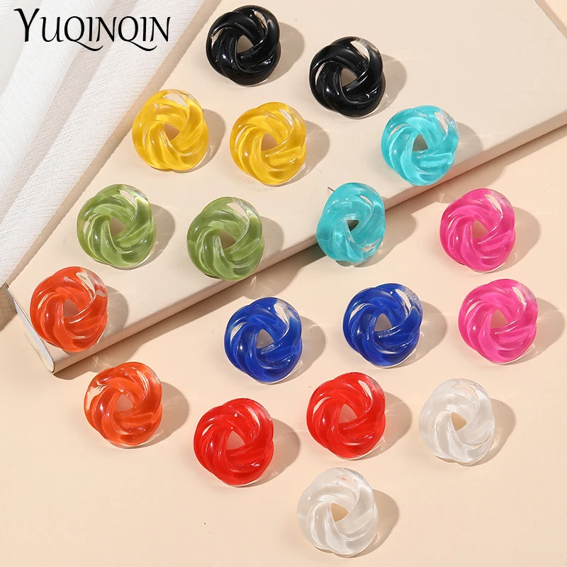

Colorful Big Stud Earrings for Women Fashion Jewelry 2022 Trend New Designer Arcylic Korean Women's Earings Summer Retro Brincos