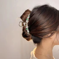 new women metal hair claw elegant pearls flowers hair clips barrette crab headband ponytail clip headwear hair accessories tiara