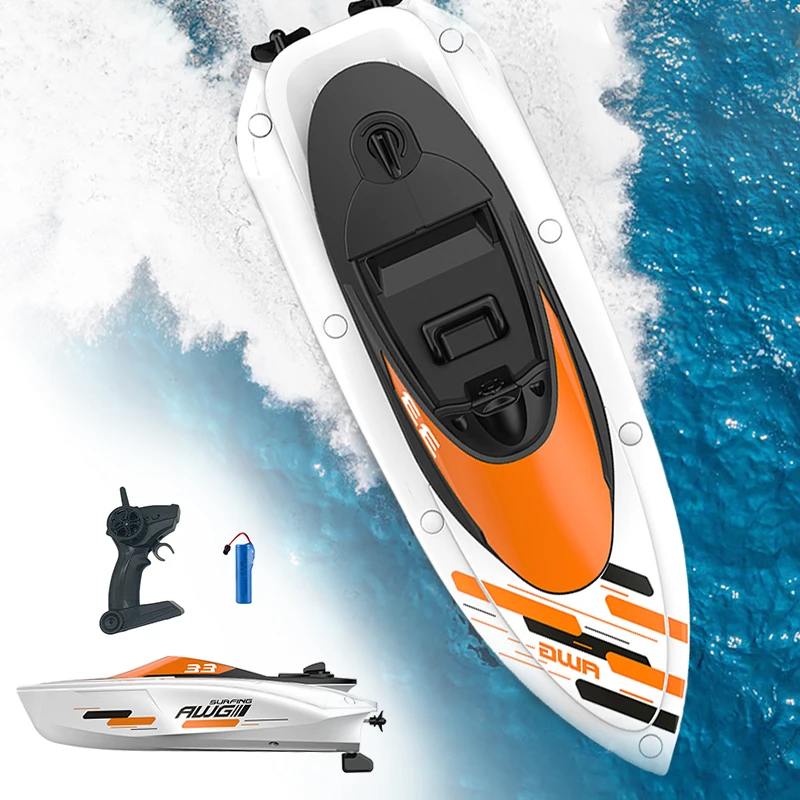 

Remote Control Boat H133 Waterproof 2.4GHz Electric RC Speed Boat 1/47 10km/h Low Speed 4 Channels Remote Control WatercraftShip