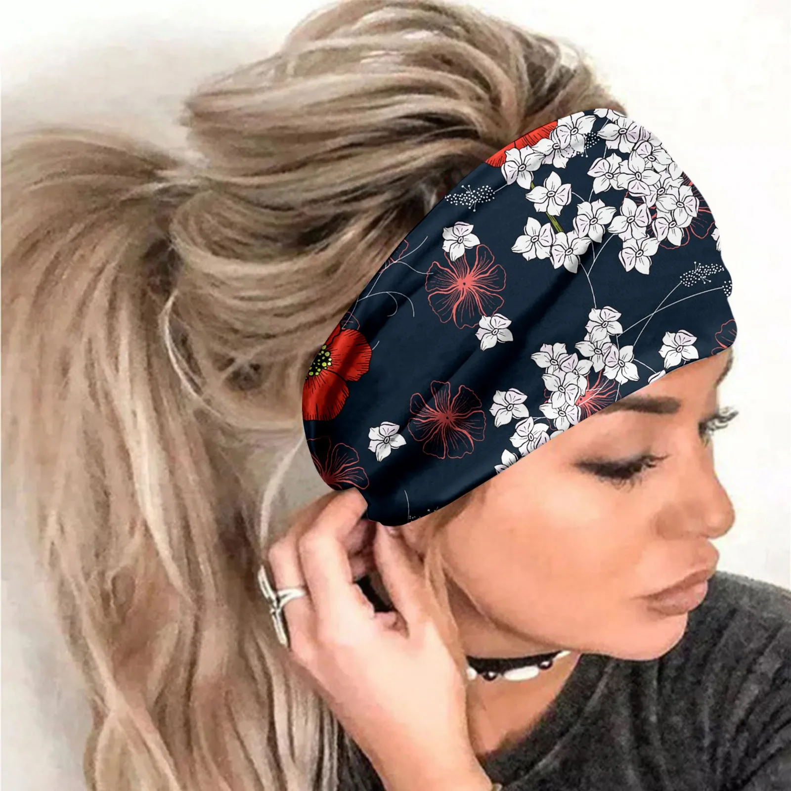 

Accessories Girls Headbands Elastic Vintag Print Hip Hop Headwrap Sports Yoga Accessory Dance Hair Bands Women Men Headpiece