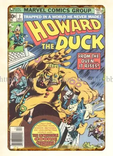 1976 металлический жестяной знак из комиксов Ховард утка Ностальгический