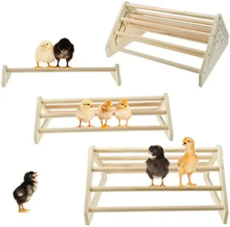 

3 Pack Chick Perch Chick Toys Chick Wooden Roosting Bar Chick Jungle Gym Perch Stand for Chicken Brooder, Coop Baby Chicks
