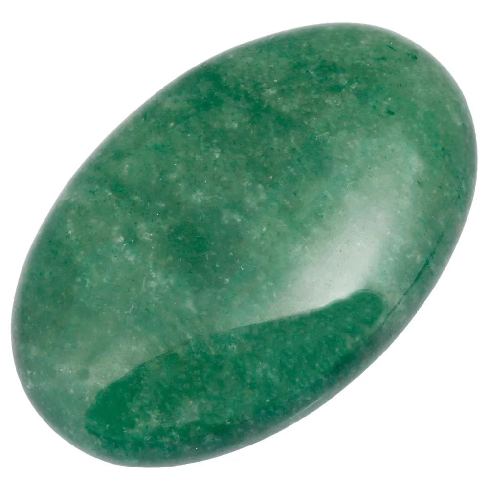 TUMBEELLUWA 1Pc Natural Green Aventurine Oval Palm Stone Worry Stone Healing Chakra Reiki Cabochon Jewelry Decoration 60x40x20mm