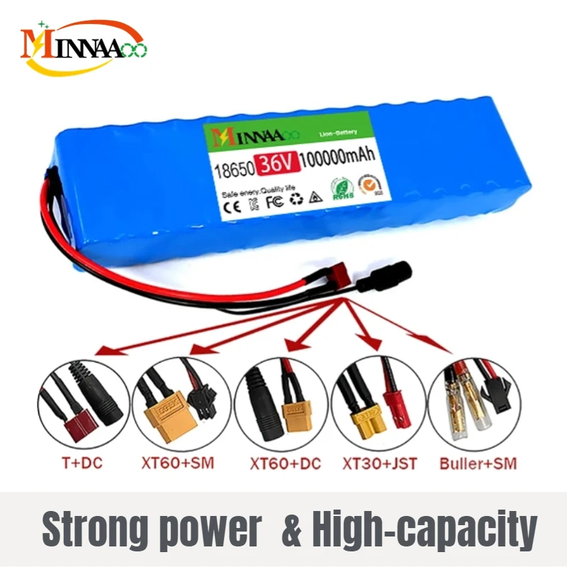 

36V 100Ah 10S3P 18650 Lithium Battery Pack 100 Watt 20A BMS T XT60 Plug for Xiaomi Mijia M365 Electric Bicycle Scooter