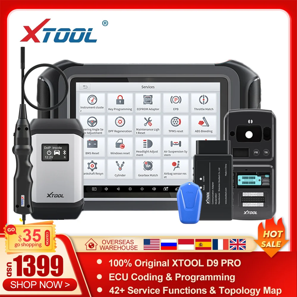 XTOOL D9 PRO полная система диагностический инструмент ECU