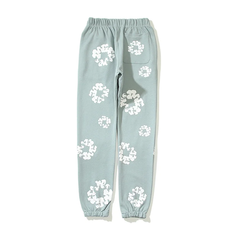 

Брюки мужские/женские с цветочным принтом, роскошные брендовые черные тренировочные брюки с завязкой, полукомбинезоны, стиль хип-хоп