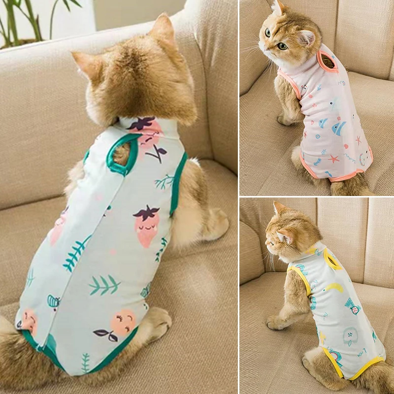 

Pet Cat Clothes Dress Cat Retrieve After Surgery Clothing Pet Wound Anti-mite Sterilization Pet Supplies Surgical Recovery Suits