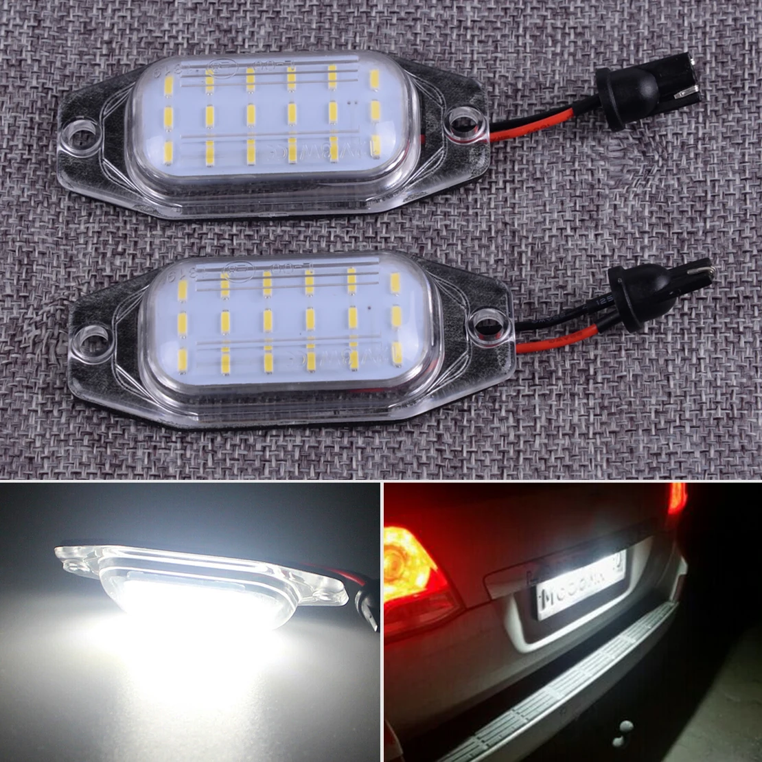 

2 шт., 3 Вт, белая светодиодная лампа номерного знака, подходит для Toyota J80 Land Cruiser Prado Lexus LX450