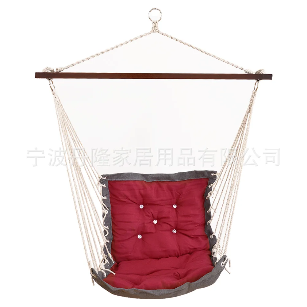 Outdoor Indoor Lanyard Swing White Cotton Hammock Glider Outdoor Hanging Chair Glider