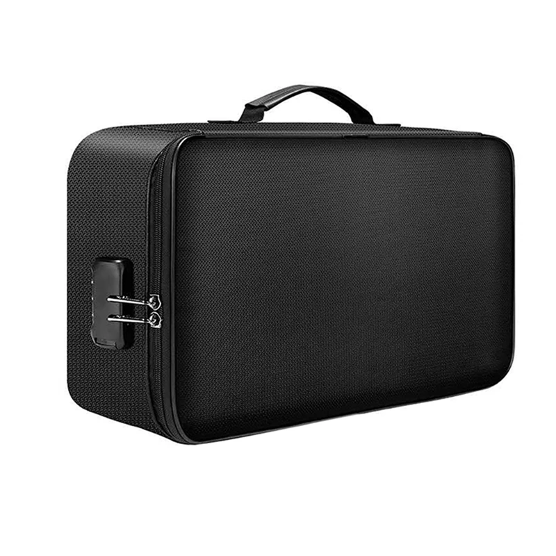 

File Organizer Bags Fireproof Document Bag Home Office Travel Safe Bag With Lock Multi-Layer Portable Filing Storage