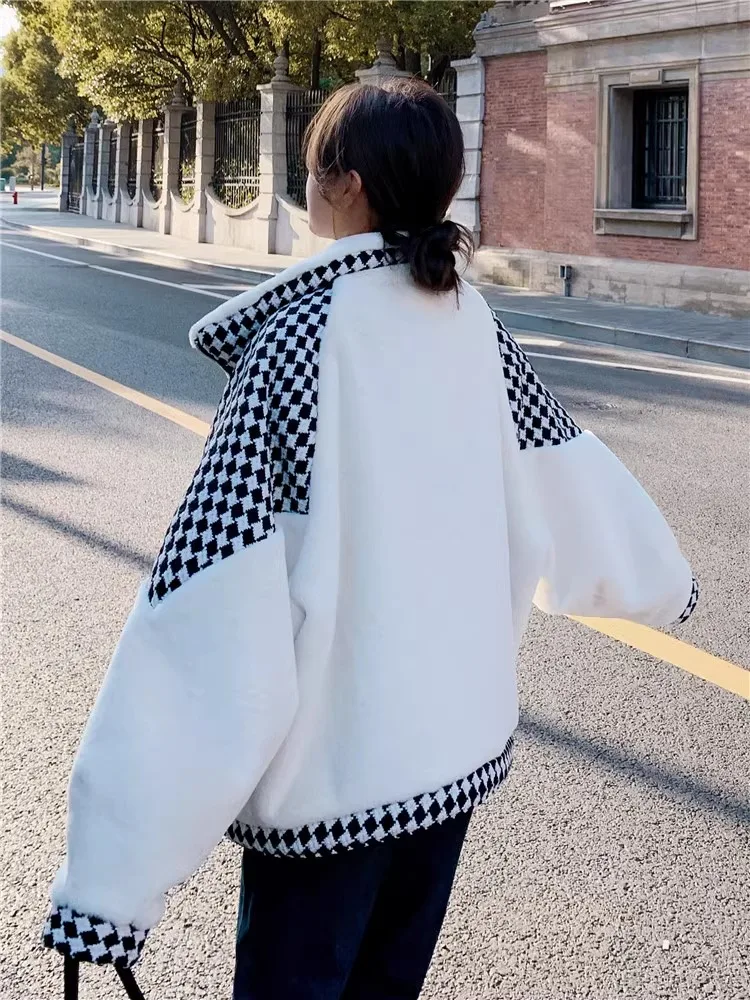 MiiiiX контрастного цвета свободное берберское флисовое стеганое пальто женская