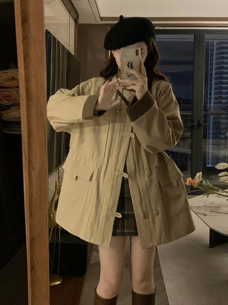 Куртка-оверсайз для мамы курицы Mgjm в британском стиле ретро весна-осень